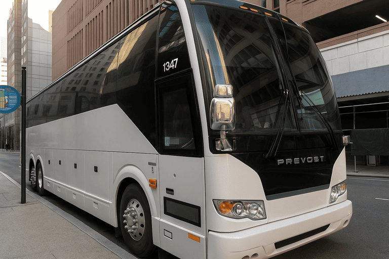 a Long Beach Shuttle Bus Rentals coach bus