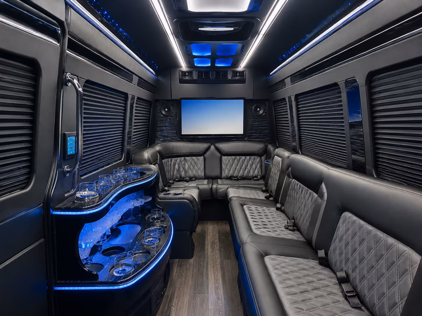 bus rental options for long beach trips